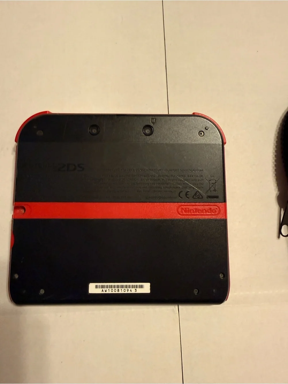 Nintendo Black 2DS XL with Red Nintendo Zip Case
